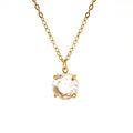 Wholesale Round Cubic Zirconia Classic 304 Stainless Steel Pendant Necklace – 18K Gold Plated, Chain 17.72in, Waterproof