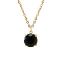 Wholesale Round Cubic Zirconia Classic 304 Stainless Steel Pendant Necklace – 18K Gold Plated, Chain 17.72in, Waterproof