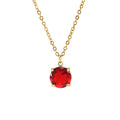 Wholesale Round Cubic Zirconia Classic 304 Stainless Steel Pendant Necklace – 18K Gold Plated, Chain 17.72in, Waterproof