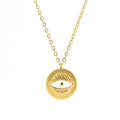 Wholesale Evil Eye Enamel Classic 304 Stainless Steel Pendant Necklace – 18K Gold Plated, Chain 17.72in, Waterproof