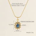 Jewelry wholesale Wholesale Cubic Zirconia Sunflower Trendy 304 Stainless Steel Pendant Necklace – 18K Gold Plated, Chain 17.72in, Waterproof