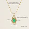 Jewelry wholesale Wholesale Cubic Zirconia Sunflower Trendy 304 Stainless Steel Pendant Necklace – 18K Gold Plated, Chain 17.72in, Waterproof