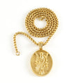 Jewelry wholesale Wholesale Mythology Human Vintage 304 Stainless Steel Pendant Necklace – 18K Gold Plated, Chain 17.72in, Waterproof