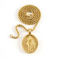 Jewelry wholesale Wholesale Mary Virgin Our Lady Vintage Pendant 304 Stainless Steel Necklace – 18K Gold Plated, Chain 17.72in, Waterproof