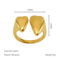 Wholesale Signet Trendy 304 Stainless Steel Open Adjustable Ring – 18K Gold Plated, Waterproof
