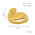 Wholesale Signet Trendy 304 Stainless Steel Open Adjustable Ring – 18K Gold Plated, Waterproof