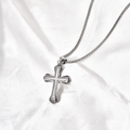 Wholesale Shield Cross Trendy 304 Stainless Steel Pendant Necklace, Chain 23.62in + 2.17in, Waterproof