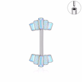 Jewelry wholesale Wholesale G23 Titanium 14G Push-in Geometric CZ Straight Barbell Nipple Piercing