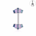 Jewelry wholesale Wholesale G23 Titanium 14G Push-in Geometric CZ Straight Barbell Nipple Piercing