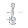 Jewelry wholesale Wholesale G23 Titanium 14G Internal Thread CZ - Belly Button Rings – (14G) ASTM F-136
