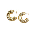 Wholesale Hollow Heart Elegant 304 Stainless Steel Hoop Earrings-18K Gold Plated, Waterproof