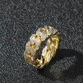 Jewelry wholesale Wholesale 8mm Single Row Cubic Zirconia Cuban Link Hip Hop Band Ring