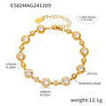 Jewelry wholesale Luxury Stainless Steel Heart Clover Geometric Charms Tennis Bracelets