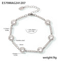 Jewelry wholesale Luxury Stainless Steel Heart Clover Geometric Charms Tennis Bracelets