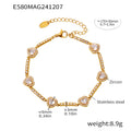 Jewelry wholesale Luxury Stainless Steel Heart Clover Geometric Charms Tennis Bracelets