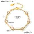 Jewelry wholesale Luxury Stainless Steel Heart Clover Geometric Charms Tennis Bracelets