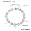 Jewelry wholesale Luxury Stainless Steel Heart Clover Geometric Charms Tennis Bracelets