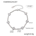 Jewelry wholesale Luxury Stainless Steel Heart Clover Geometric Charms Tennis Bracelets