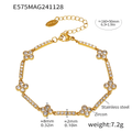 Jewelry wholesale Luxury Stainless Steel Heart Clover Geometric Charms Tennis Bracelets