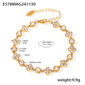 Jewelry wholesale Luxury Stainless Steel Heart Clover Geometric Charms Tennis Bracelets