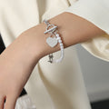 Jewelry wholesale Heart Pendant Horseshoe Chain Link Pearl Chain OT Buckle Bracelet