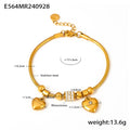 Jewelry wholesale Classic Zircon Geometric Heart Pendant Snake Chain Charms Bracelets