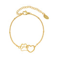 Jewelry wholesale Cute Jewelry 18K Gold Plated Hollow Out Dog Paw Heart Bracelets