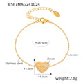 Jewelry wholesale Dainty Jewelry Letter Engrave Zircon Heart Bracelets Valentine's Gift