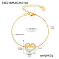 Jewelry wholesale Fine Jewelry Mother's Day Zircon Heart Letter Rolo Chain Bracelets