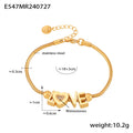 Jewelry wholesale Romantic Fashion Zircon LOVE Letter Heart Snake Chain Bracelets