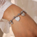 Jewelry wholesale Trendy Stainless Steel Jewelry Zircon Star Moon Heart Charms Bracelets