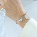 Jewelry wholesale Trendy Stainless Steel 'Mom' Letter Engrave Heart Charms Bracelet