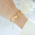 Jewelry wholesale Trendy Stainless Steel 'Mom' Letter Engrave Heart Charms Bracelet