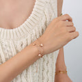 Jewelry wholesale Trendy Wholesale Rose Gold Plated Heart Link Oval Chains Bracelet