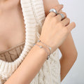 Jewelry wholesale Trendy Wholesale Rose Gold Plated Heart Link Oval Chains Bracelet