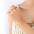 Jewelry wholesale Trendy Wholesale Rose Gold Plated Heart Link Oval Chains Bracelet