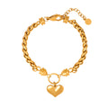 Jewelry wholesale Wholesale Stainless Steel Jewelry Heart Pendant Chunky Chain Bracelets