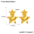 Jewelry wholesale Retro Wholesale Jewelry Copper Geometric Heart Star Dangle Earrings
