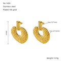 Jewelry wholesale Exaggerated Heart 18K Gold Plated Stainless Steel Earrings with Texture