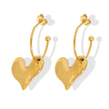 Jewelry wholesale Fashion Jewelry Stainless Steel High Polish Heart Dangle Earrings