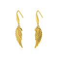 Jewelry wholesale Feather Wings Personalized Gold-Plated Stainless Steel Earrings