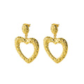 Jewelry wholesale Love Lava Stainless Steel Hammered Heart Earrings
