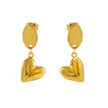 Jewelry wholesale New Arrival Heart Gold Plated Stainless Steel Earrings