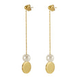 Jewelry wholesale New Arrival Long Tassel Pearl Stainless Steel Earrings