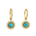 Jewelry wholesale Niche Vintage Stainless Steel Turquoise Earrings