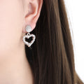 Jewelry wholesale Retro High Quality Geometric Thistles Pattern Heart Dangle Earrings