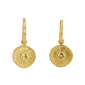 Jewelry wholesale Stainless Steel and Diamond Round Compass Earrings