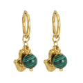 Jewelry wholesale Stainless Steel Palm Natural Turquoise Earrings