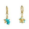 Jewelry wholesale Stainless Steel Pentagram Natural Stone Earrings