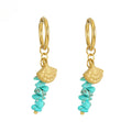 Jewelry wholesale Stainless Steel Scalloped Turquoise Earrings